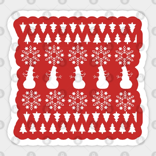 Christmas patterns with snow man and tree Sticker by sukhendu.12